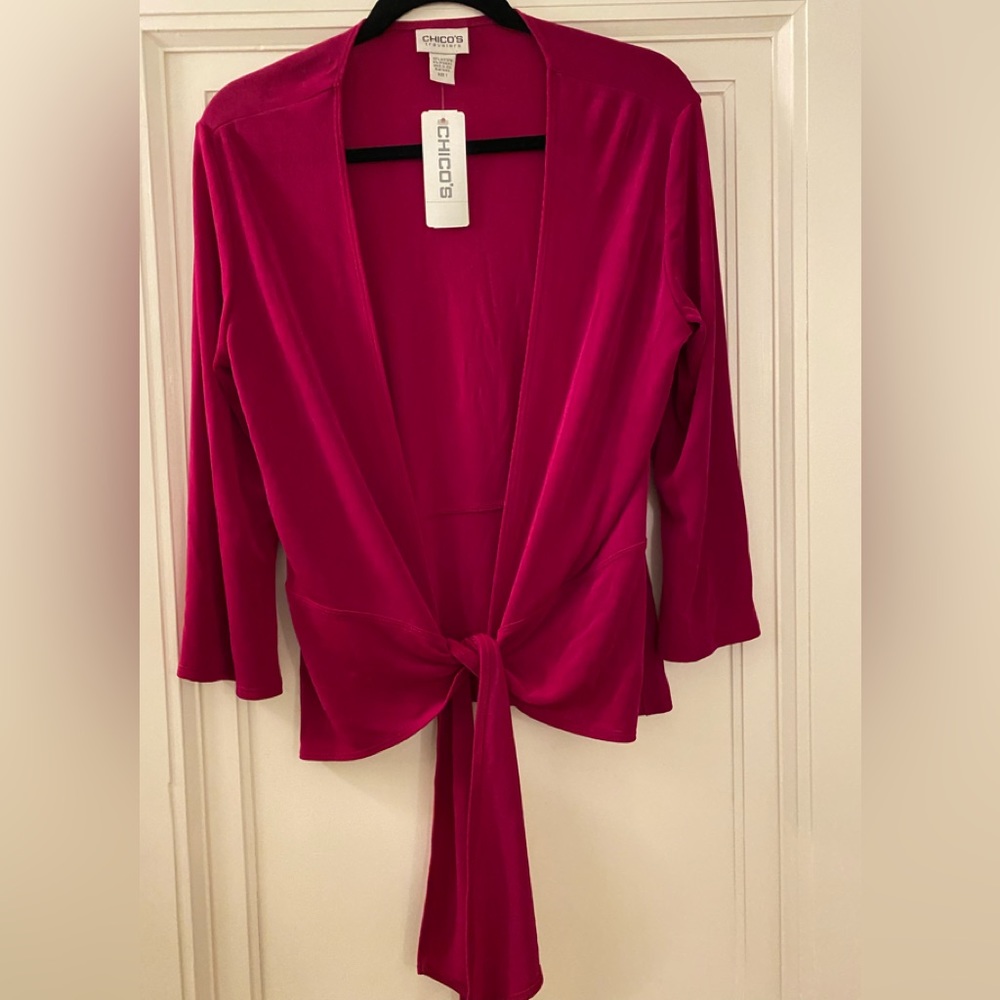 NWT chico pink jacket. Size 1 in Chico size scale